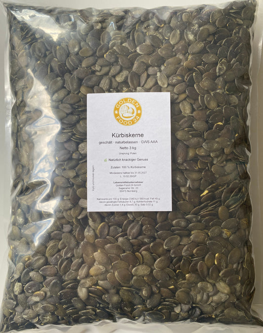 Kürbiskerne 3 kg, geschält, naturbelassen, GWS AAA